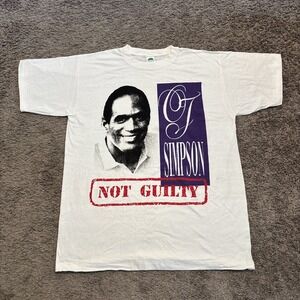 Vintage Rare O.J Simpson "Not Guilty" Graphic Rap Tee Shirt XL Single Stitch